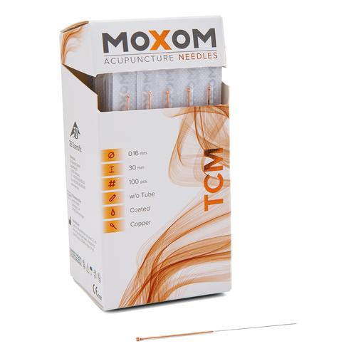 Aiguilles d’acupuncture MOXOM TCM 100 unités (avec revêtement de silicone) 0,16 x 30 mm, 1022096, Aiguilles d’acupuncture MOXOM