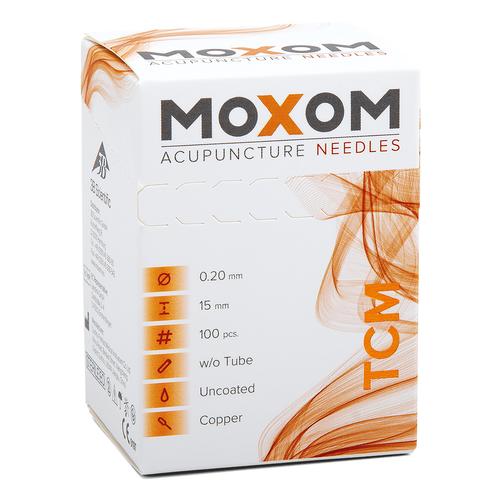 Aiguilles d’acupuncture MOXOM TCM 100 unités (sans revêtement de silicone) 0,20 x 15 mm, 1022100, Uncoated Acupuncture Needles