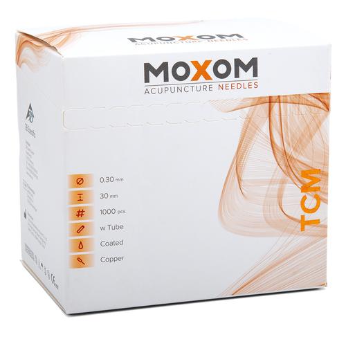 Aiguilles d’acupuncture MOXOM TCM 1000 unités (avec revêtement de silicone) 0,30 x 30 mm, 1022105, Aiguilles d’acupuncture MOXOM