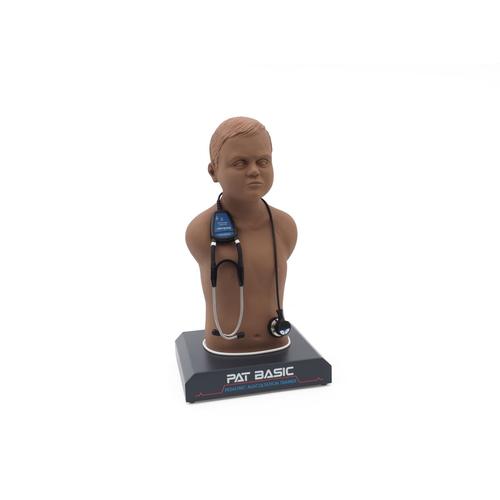 PAT Basic® - Mannequin d'auscultation pédiatrique à prix abordable avec ordinateur portable, peau sombre, 1023424, Auscultation