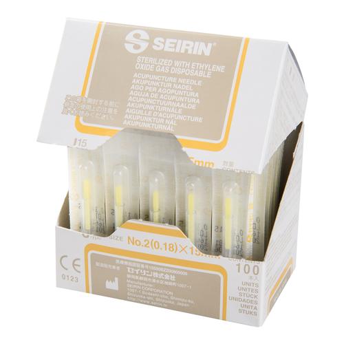 SEIRIN ® type J – incomparablement douces; Diamétre 0,18 mm Longuer 15 mm, jaune, 1017320 [S-J1815], Aiguilles d’acupuncture SEIRIN