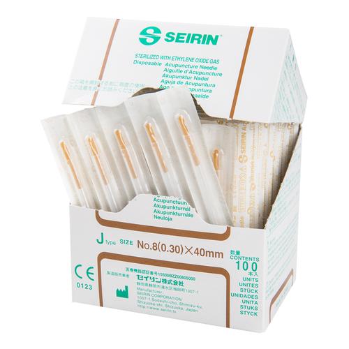 SEIRIN ® type J – incomparablement douces; Diamétre 0,30 mm Longuer 40 mm, Couleur brun, 1002427 [S-J3040], Aiguilles d’acupuncture SEIRIN
