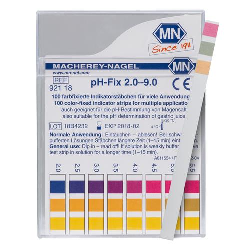 Languettes de test - indicatrices de pH, pH 2,0-9,0, 1021153 [W12705], Mesure du pH